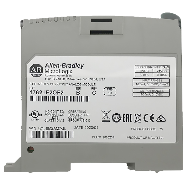 1762-IF2OF2/A | Allen Bradley 4 Channel Analog Input/Output Module